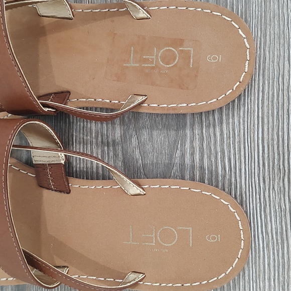 2 For 1 Ann Taylor LOFT Sandals New Brown Flip Flops Pink Orange Red Sandals 6 - Picture 8 of 15